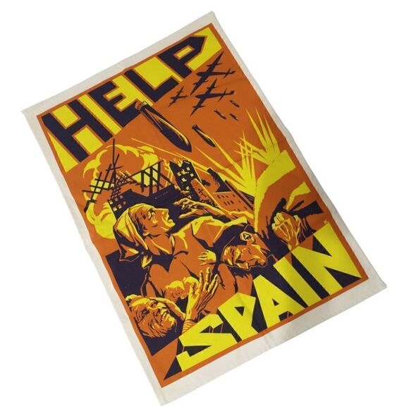 Radical Tea Towel Help Spain Never Used All Cotton Colorful United Kingdom.  Con - Picture 4 of 11